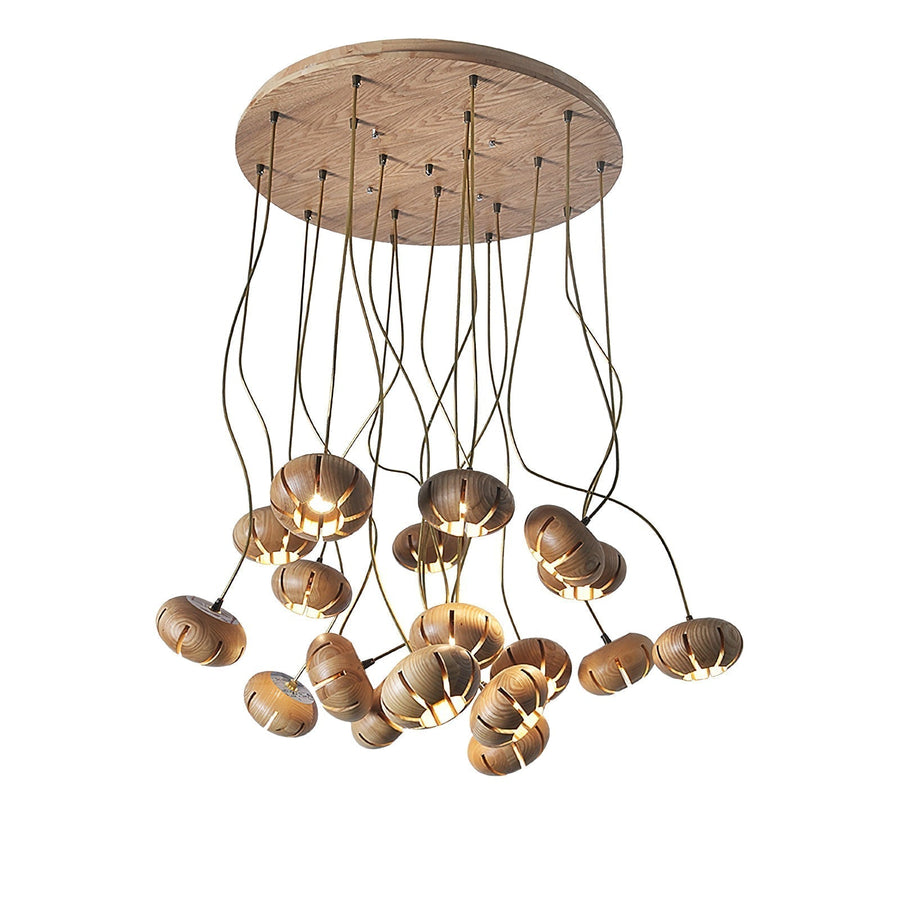 Lustre Thalie en marbre et bois – vue 5