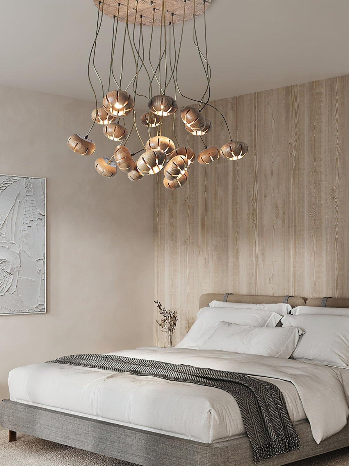 Lustre Thalie en marbre et bois – vue 45