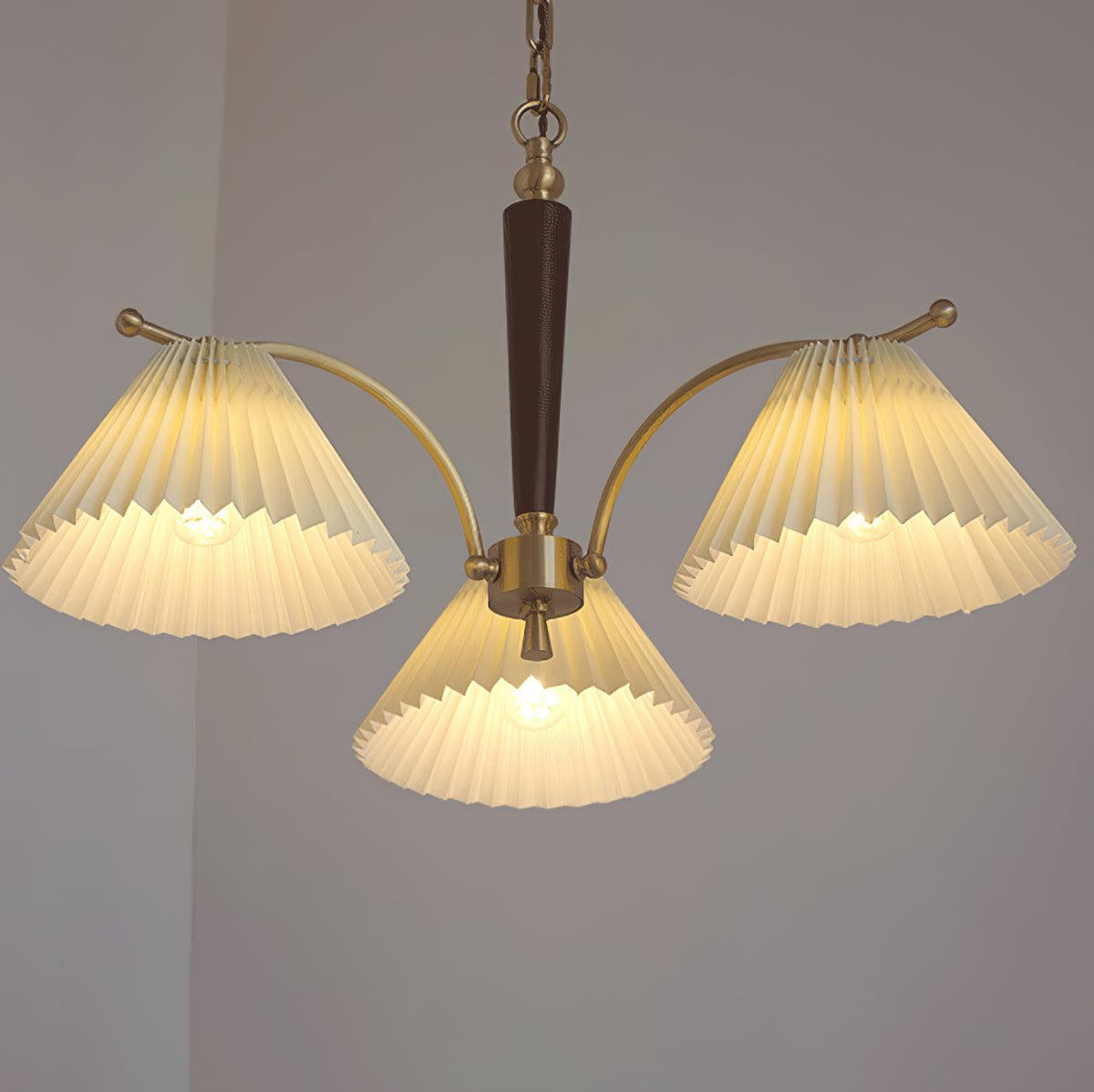 Lustre Atoll en laiton et noyer – vue 27