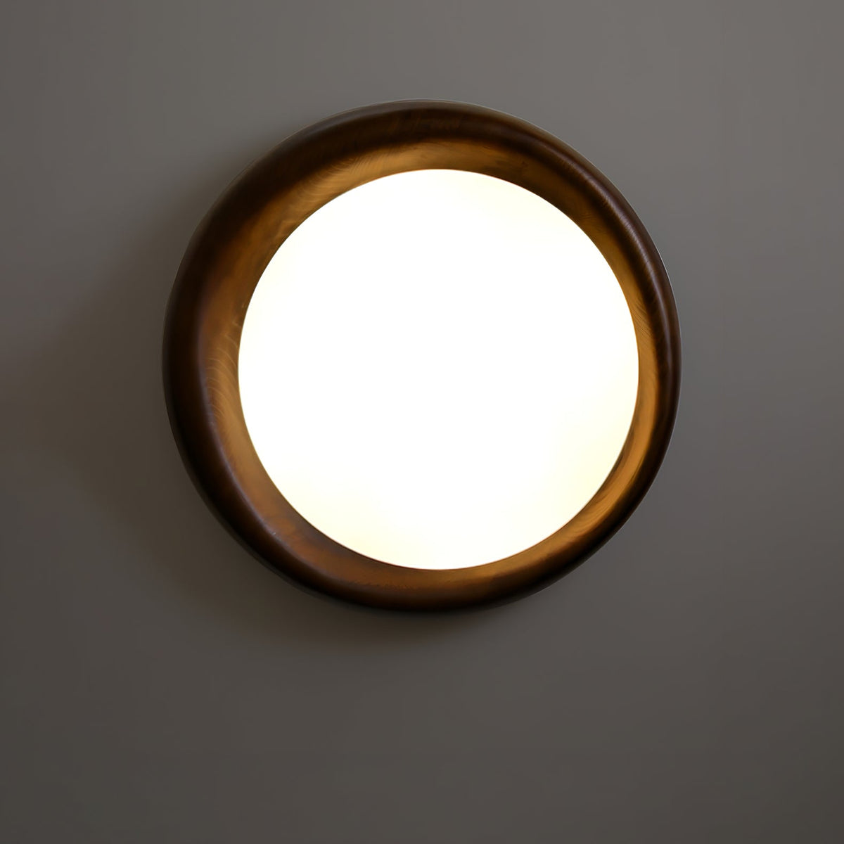 Plafonnier Provence en verre et bois – vue 2