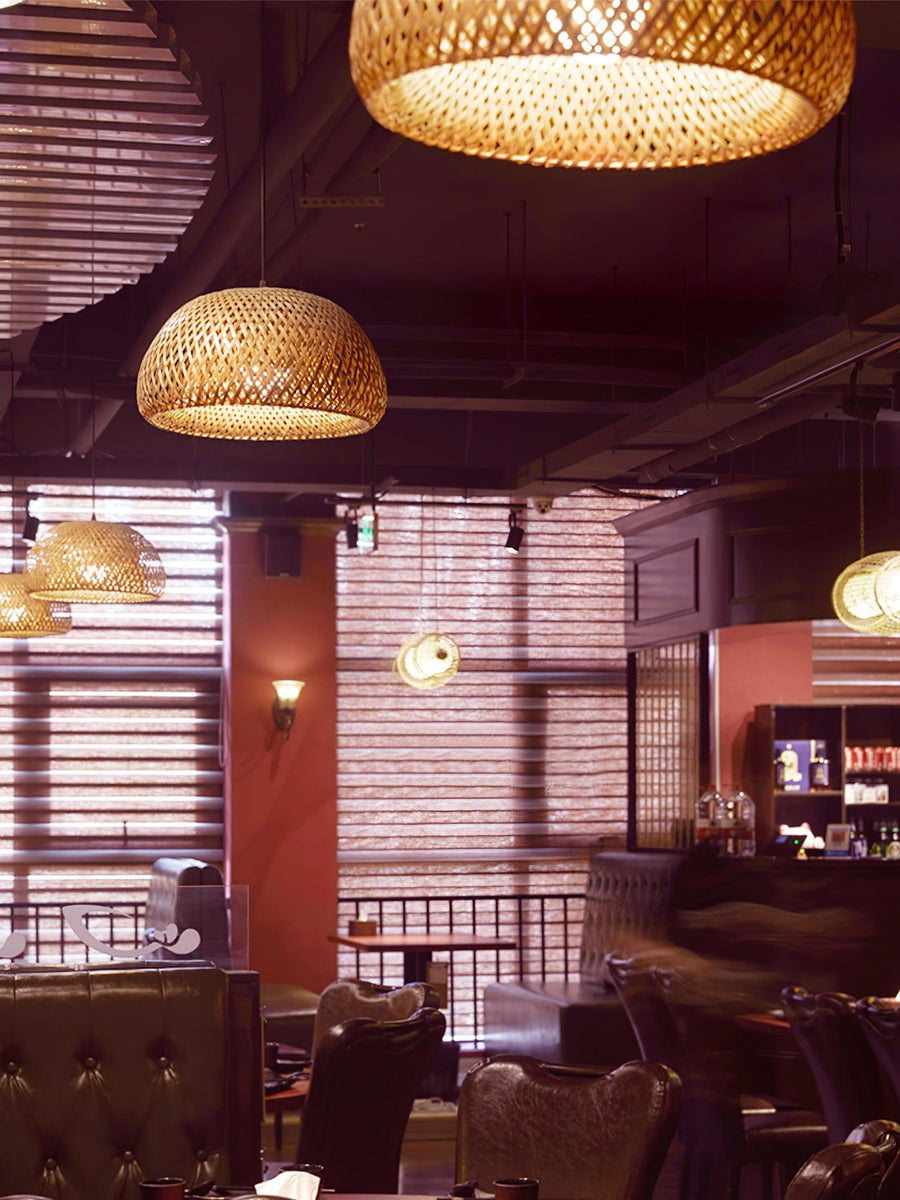 Suspension Inès en bambou et verre – vue 4