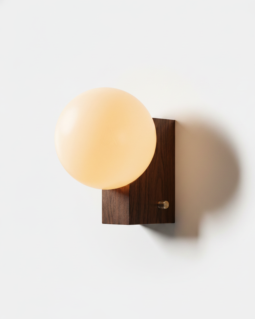 Applique murale Épure, métal et globe opalin – faubourg & fils