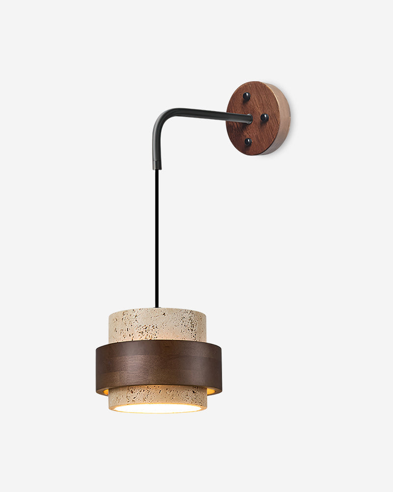 Applique murale Pendule en travertin et bois – faubourg & fils