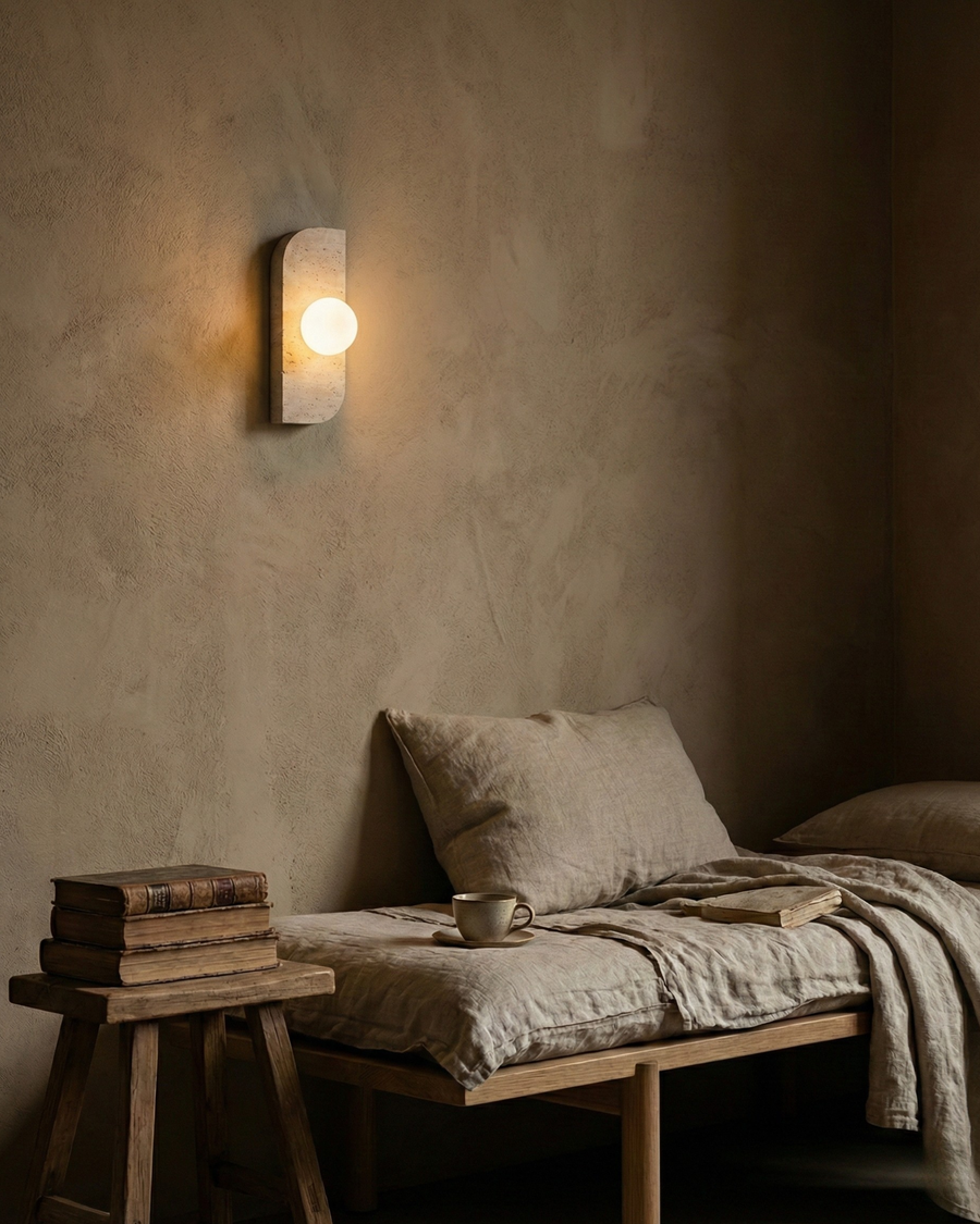 Applique Murale Silence en travertin et opale – vue 3