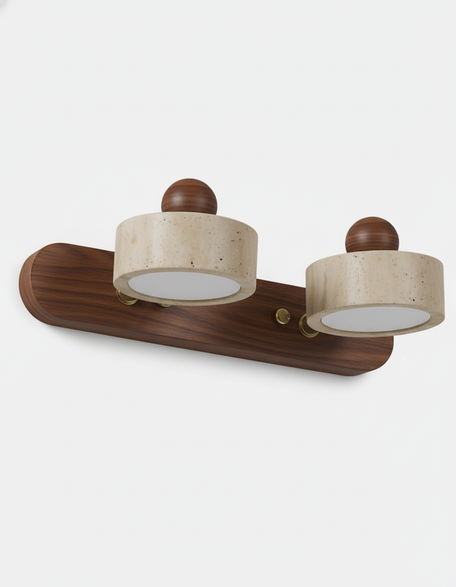 Applique murale Vanité, réglette en travertin – faubourg & fils