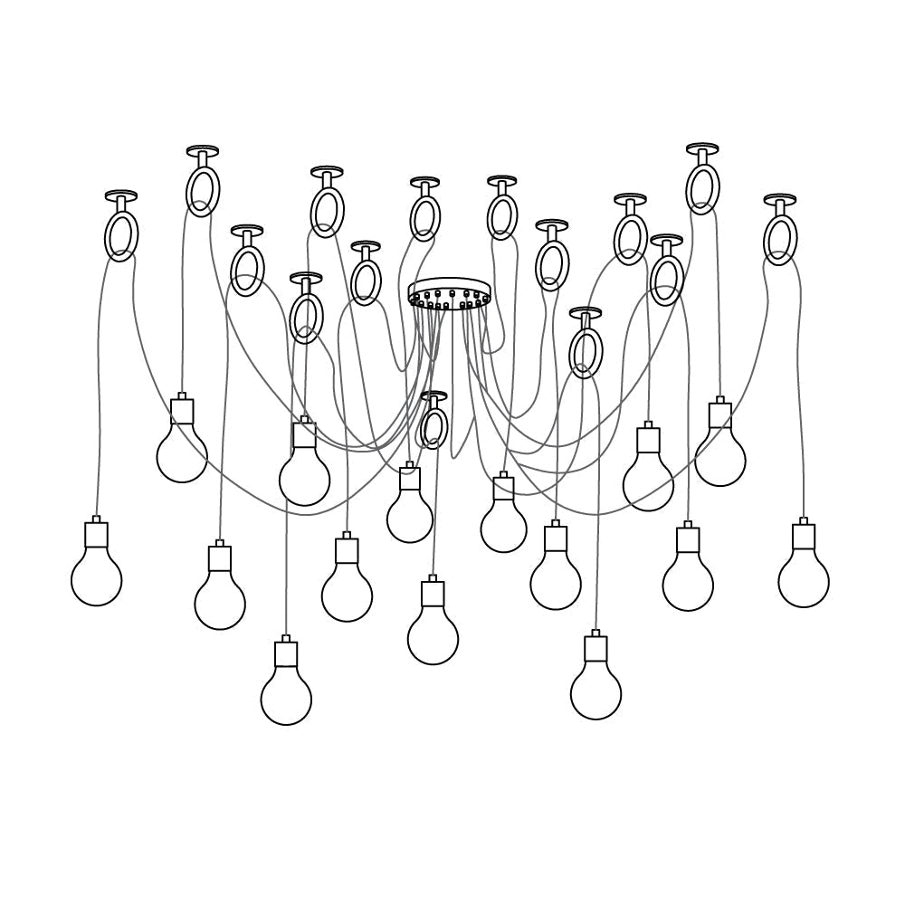 Lustre Amaryllis en métal – vue 6