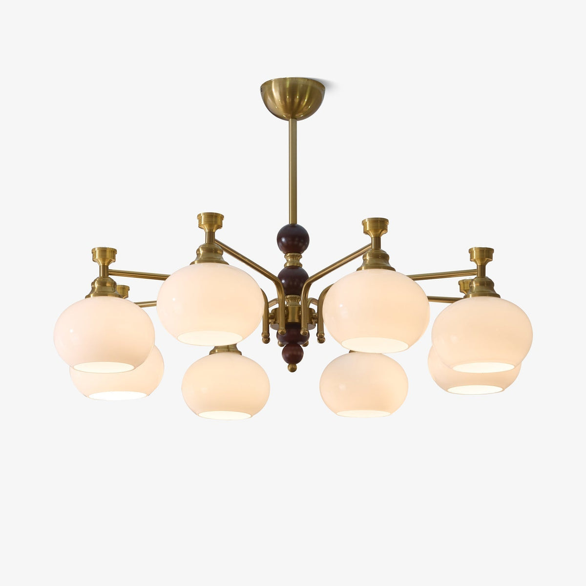 Lustre Acanthe en verre et bois – faubourg & fils