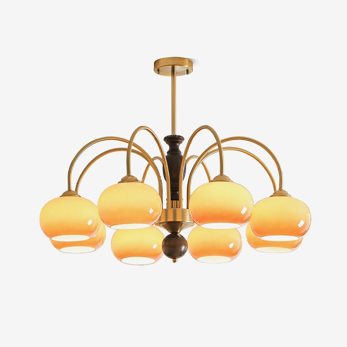 Lustre Alcyone en verre et bois – faubourg & fils