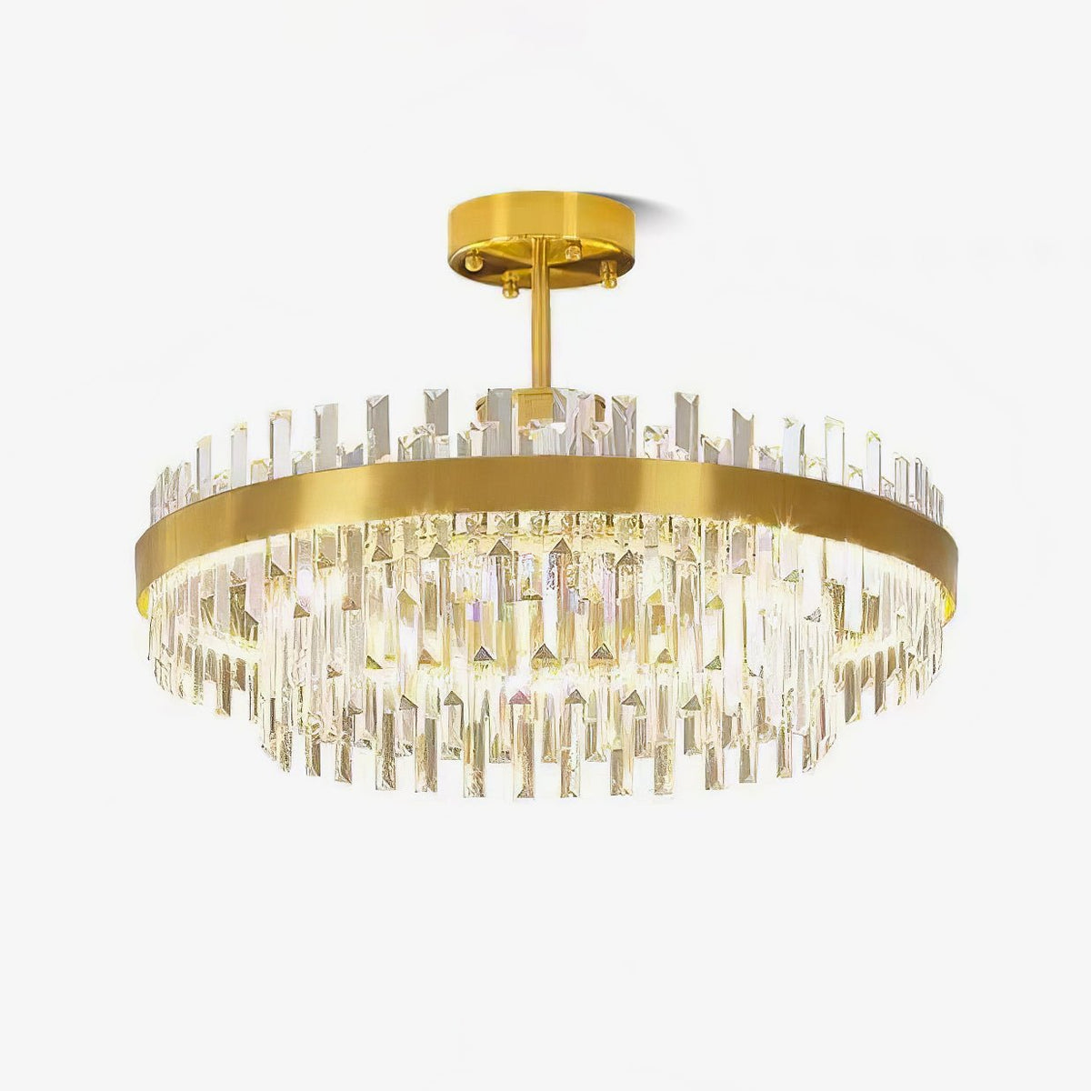 Lustre Bise en cristal et laiton – faubourg & fils