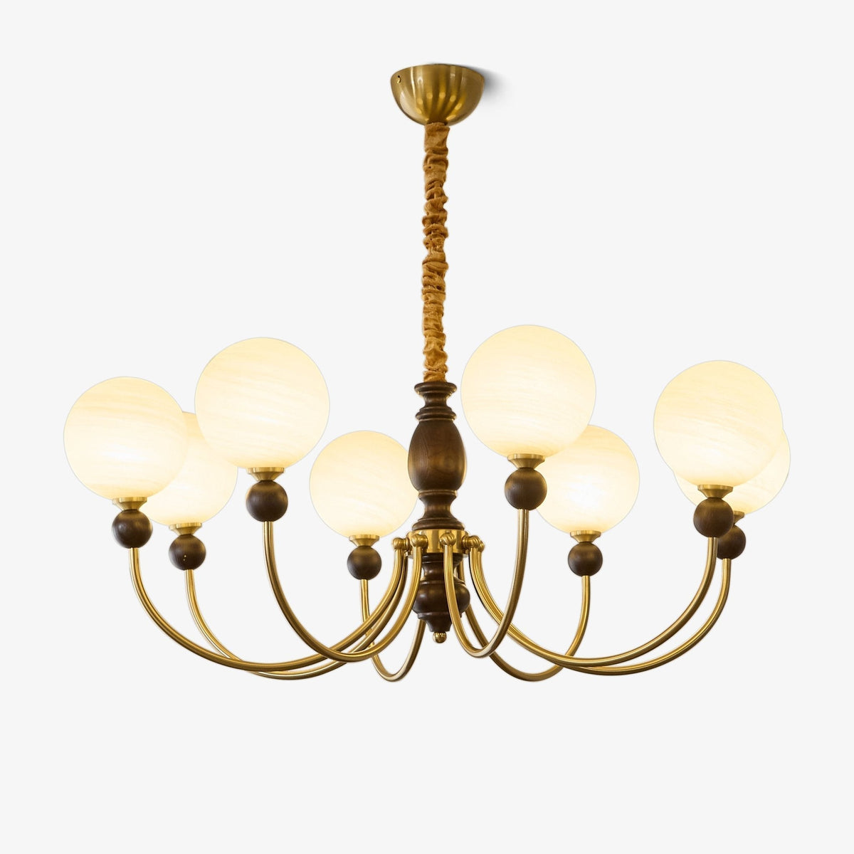 Lustre Calèche en bois et verre – faubourg & fils