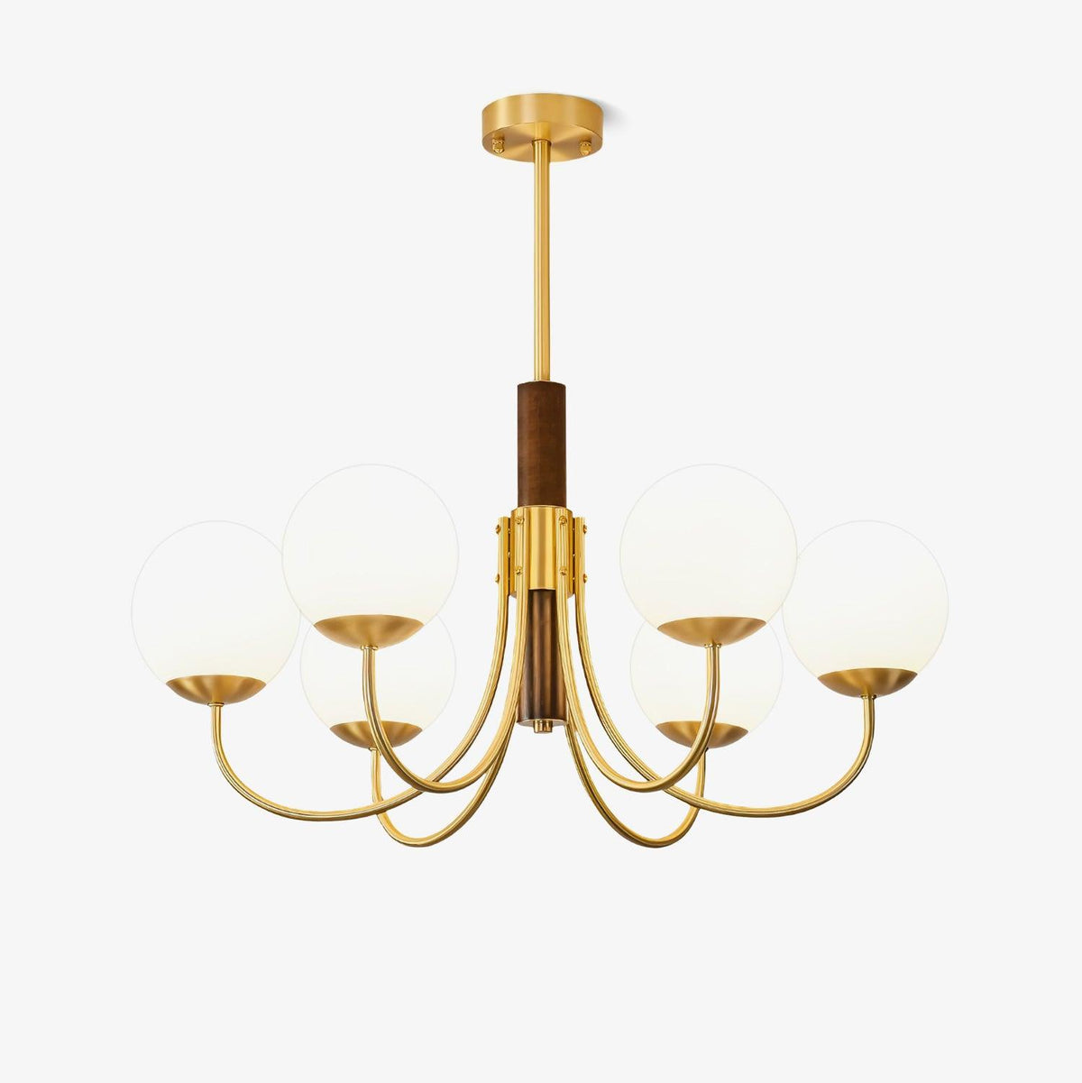 Lustre Chardon en noyer et laiton – faubourg & fils