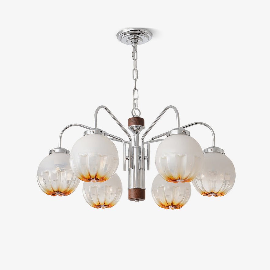 Lustre Cloître en verre et noyer – faubourg & fils