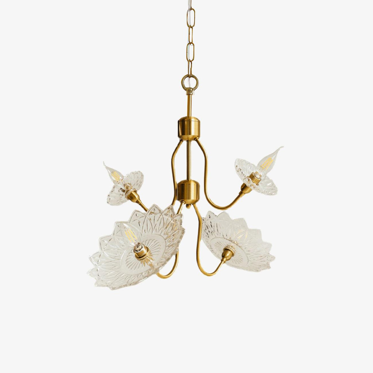 Lustre Deauville en verre et laiton – faubourg & fils