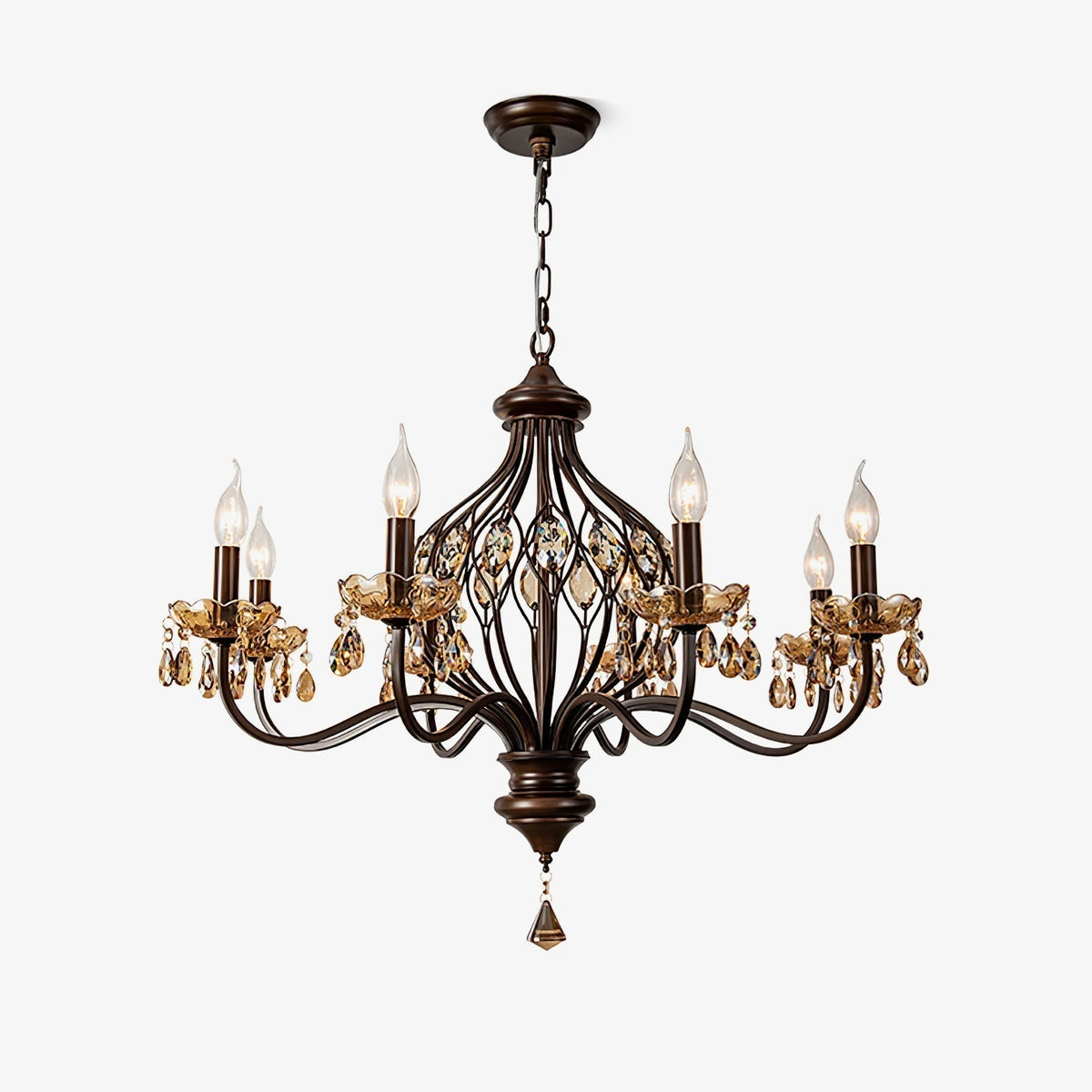 Lustre Diadème en cristal et métal – faubourg & fils