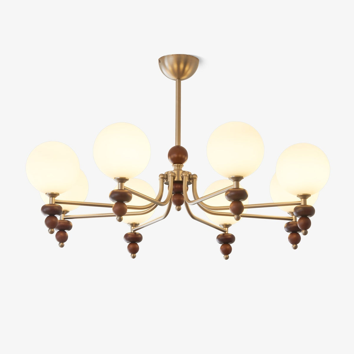 Lustre Galatée en verre et noyer – faubourg & fils