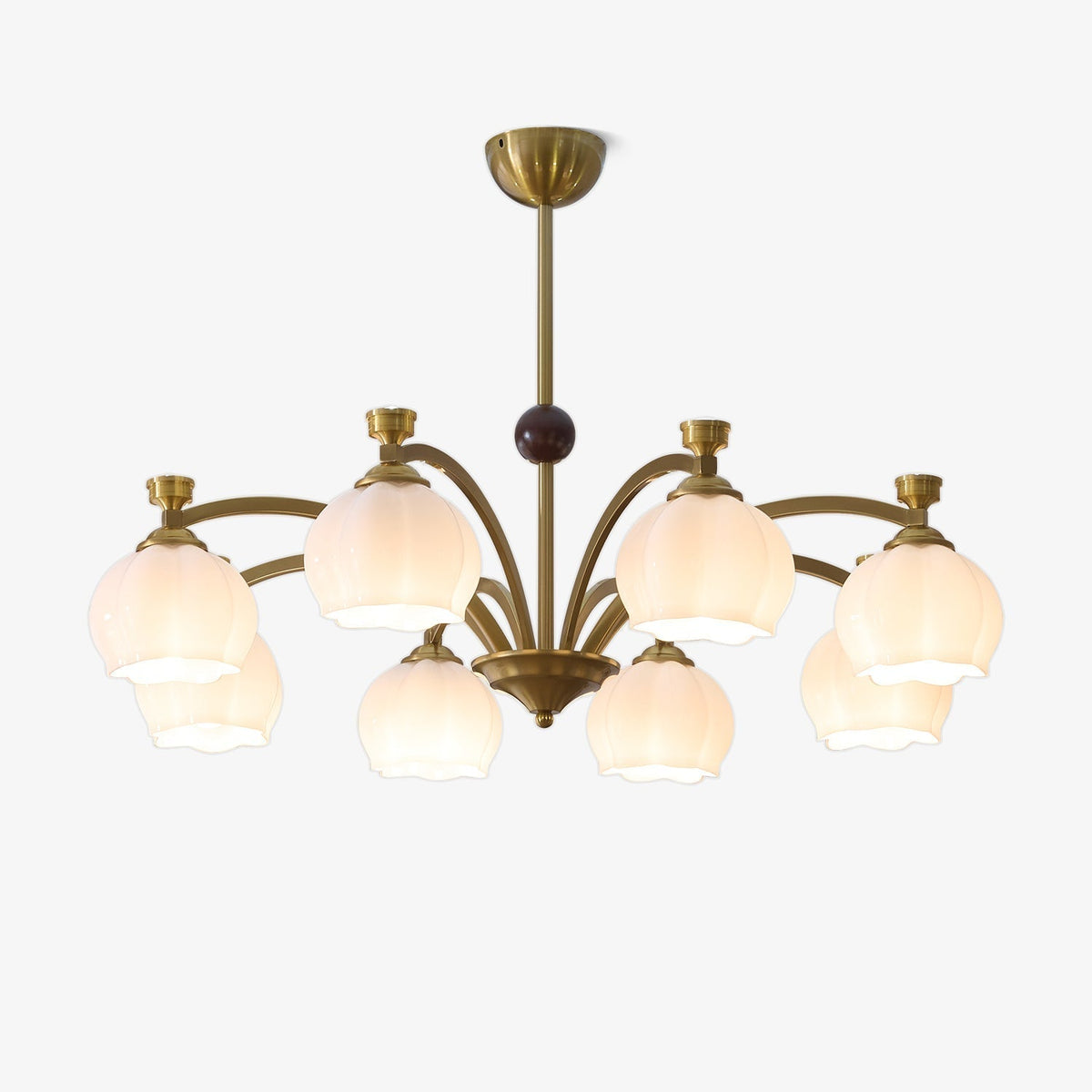 Lustre Lande en verre et bois – faubourg & fils