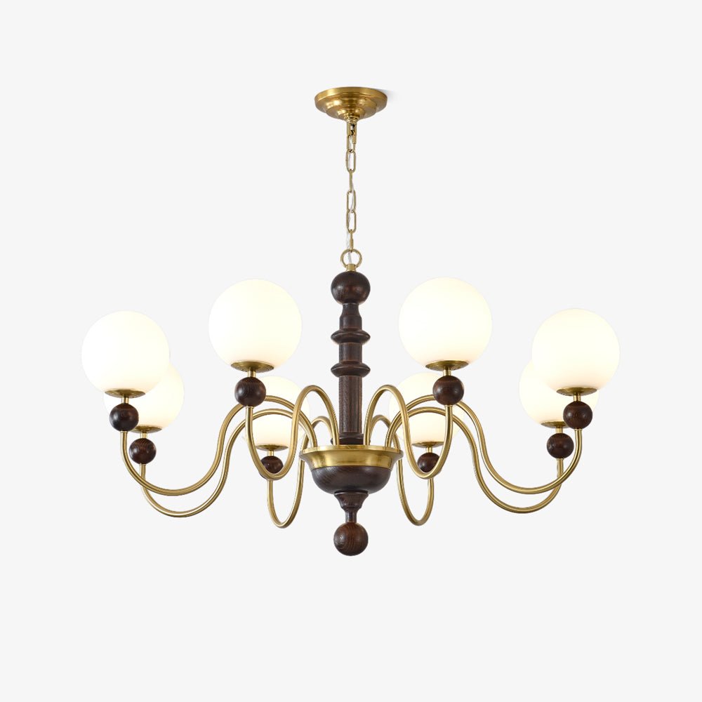 Lustre Narcisse en verre et bois – faubourg & fils