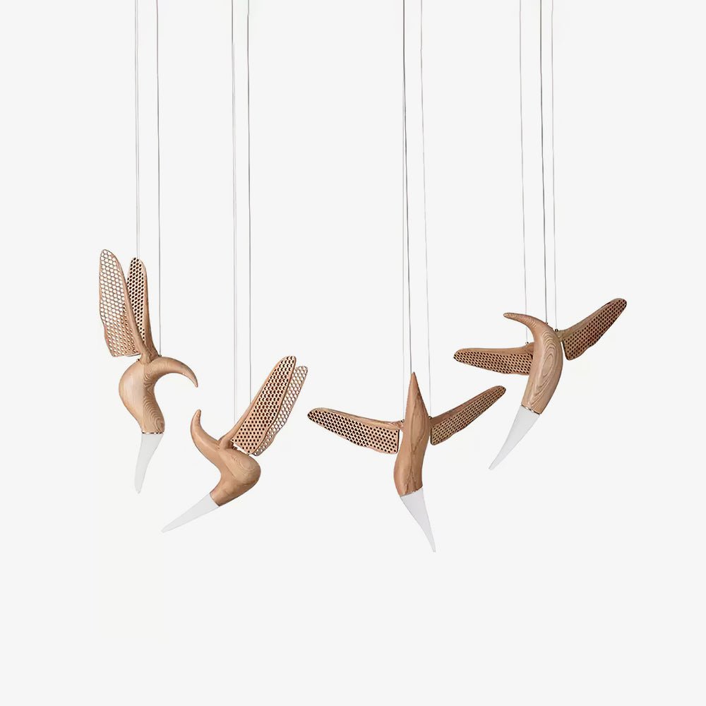 Lustre Nautile en bois et métal – faubourg & fils