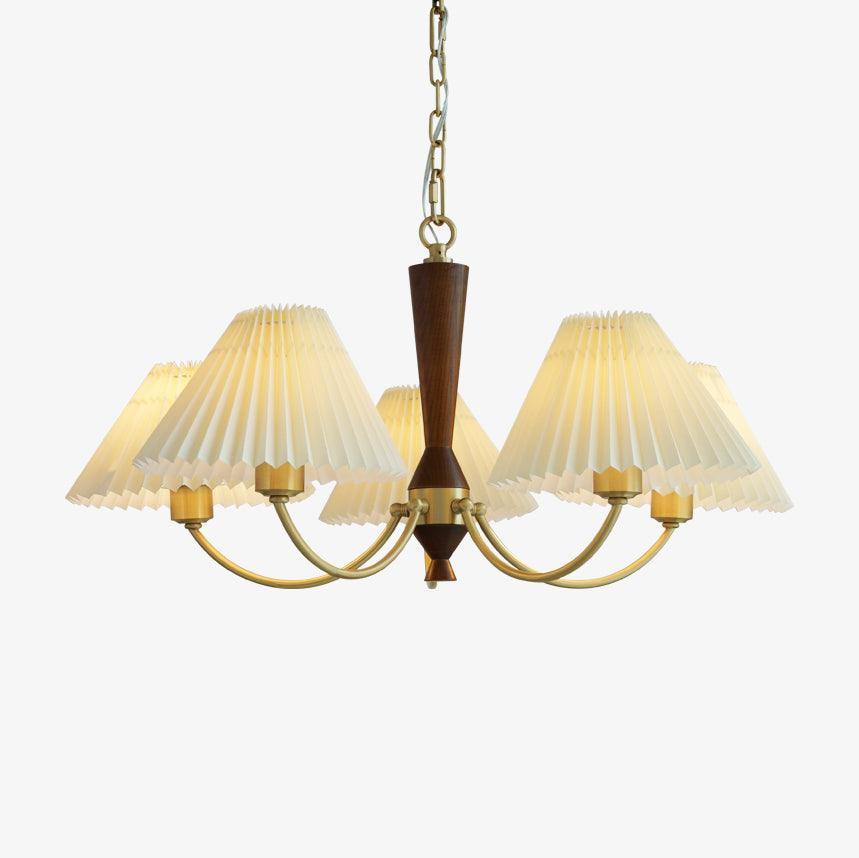 Lustre Primevère en noyer et laiton – faubourg & fils