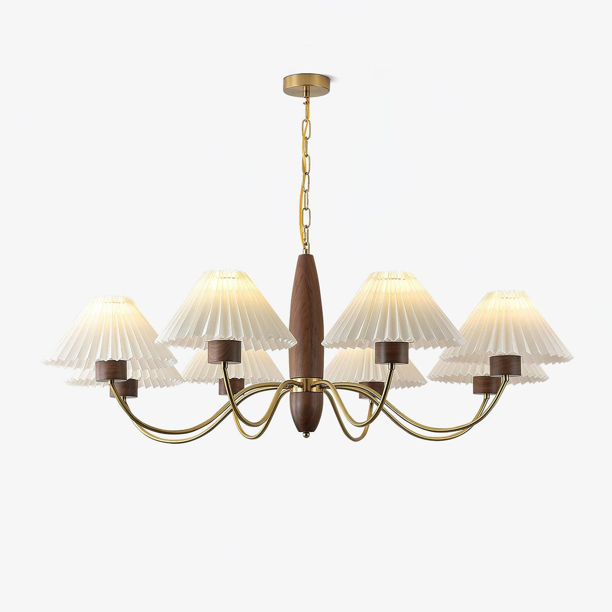 Lustre Tambourin en noyer et laiton – faubourg & fils