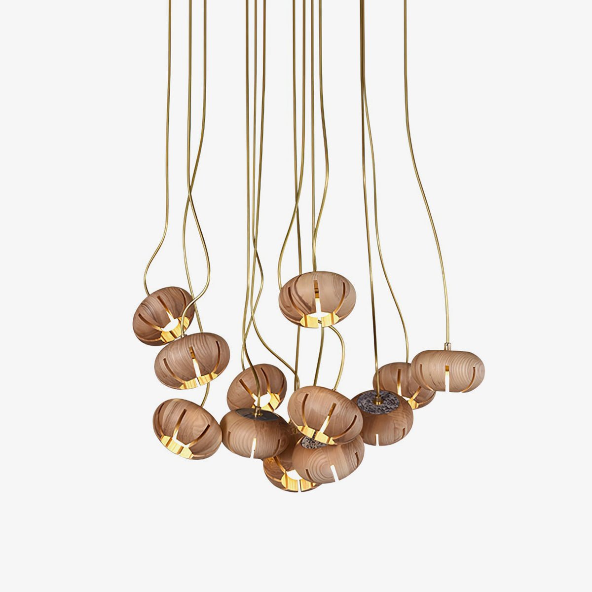 Lustre Thalie en marbre et bois – faubourg & fils