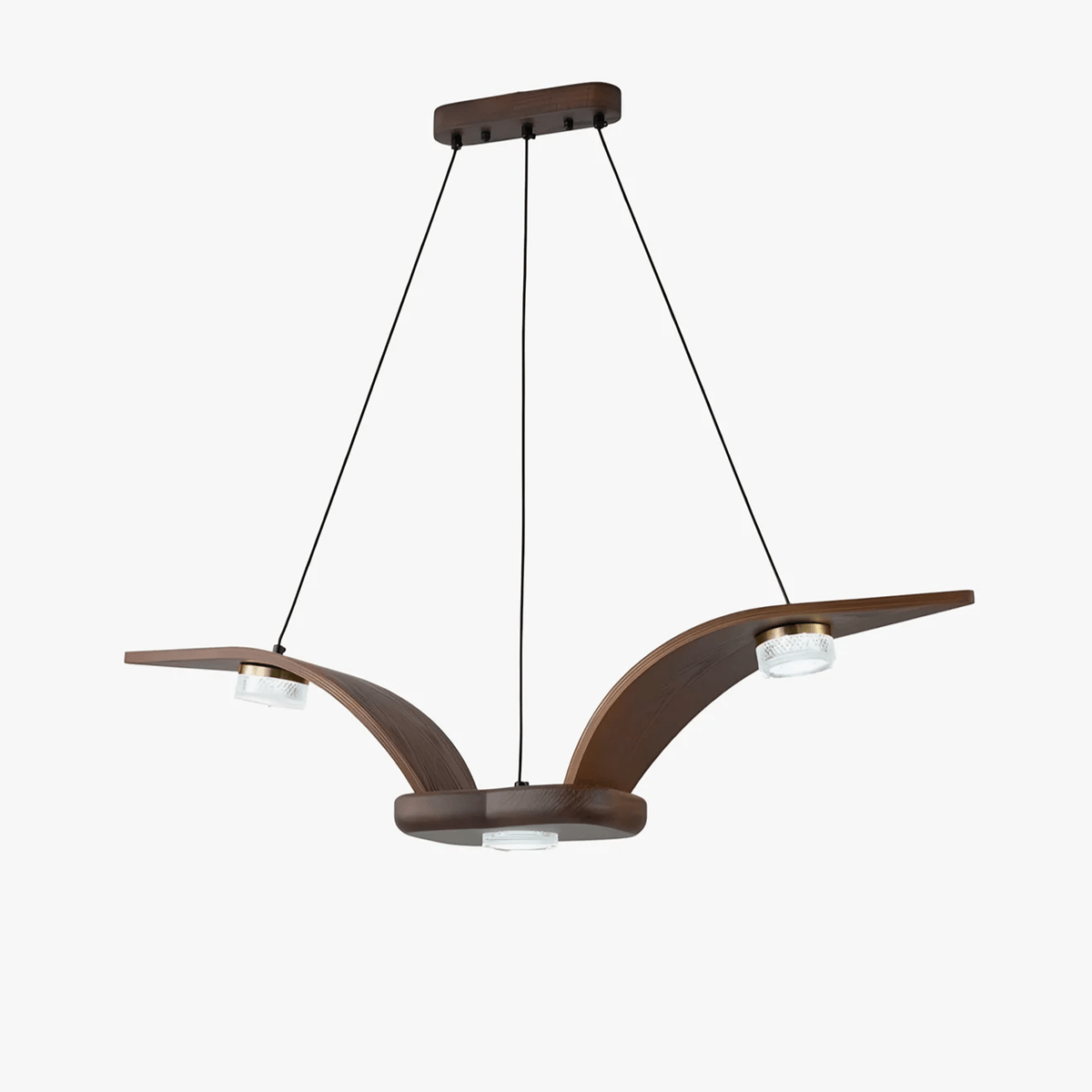 Lustre Ventôse en cristal et noyer – faubourg & fils