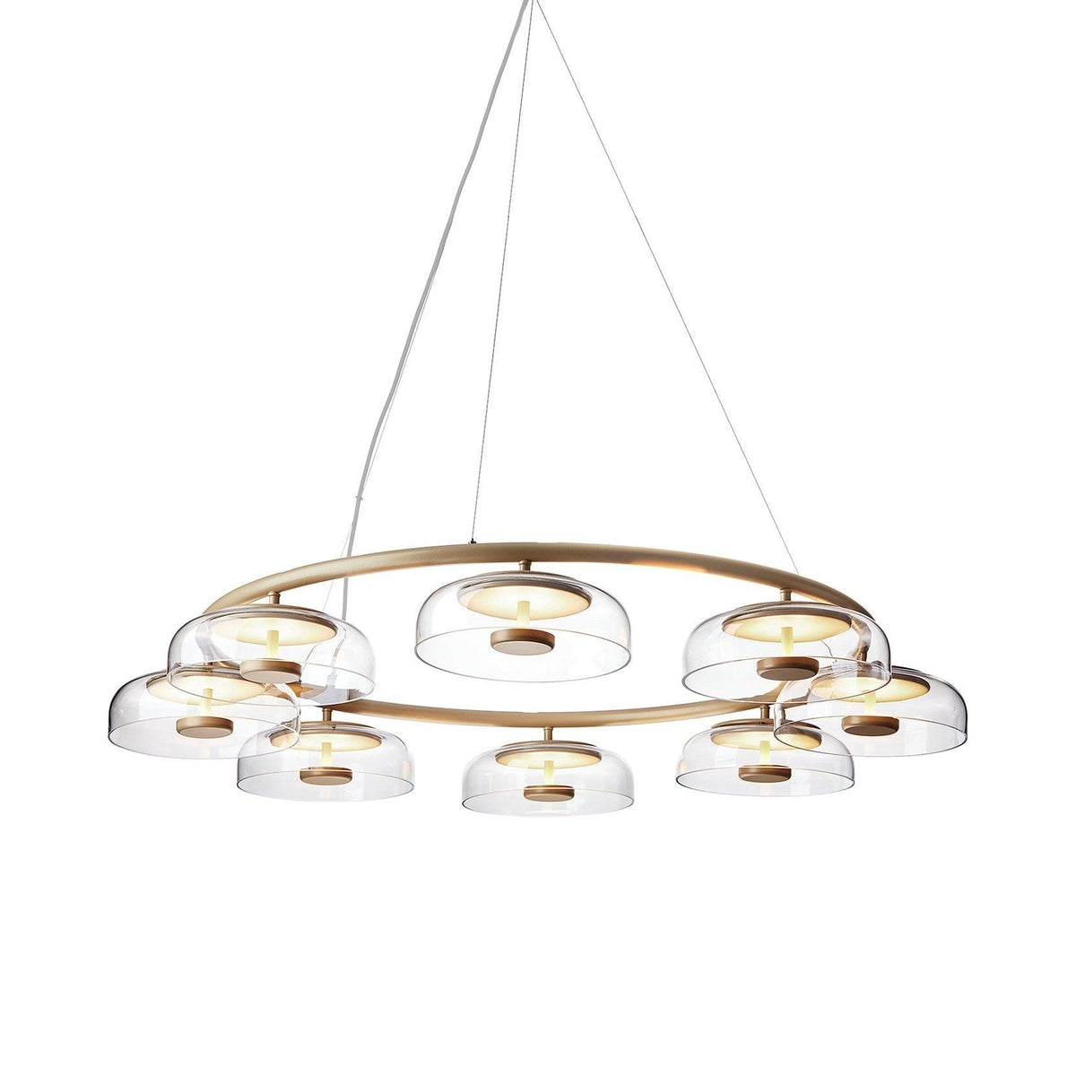 Lustre Olivier en verre et laiton – vue 7