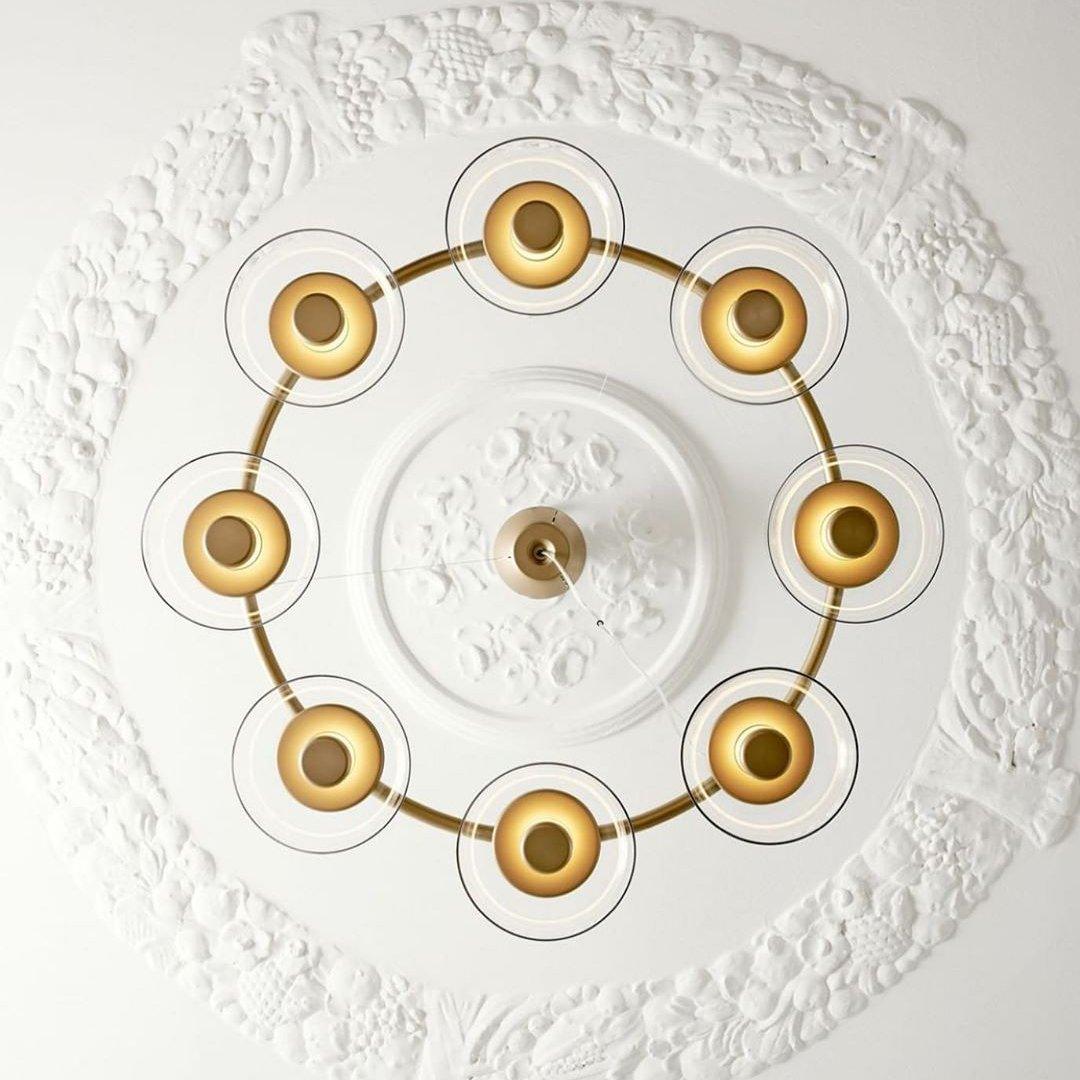 Lustre Olivier en verre et laiton – vue 5