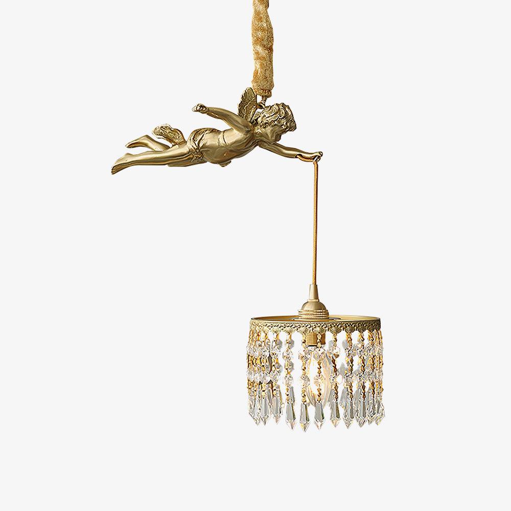 Suspension Biarritz en cristal et laiton – faubourg & fils