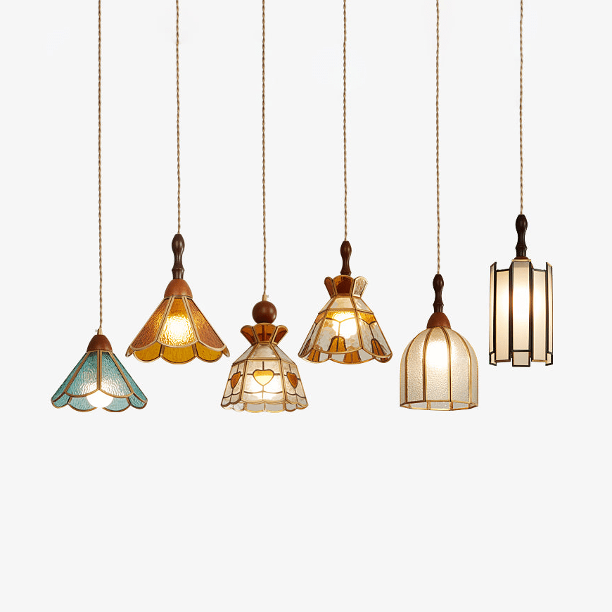 Suspension Lierre en verre et bois – faubourg & fils