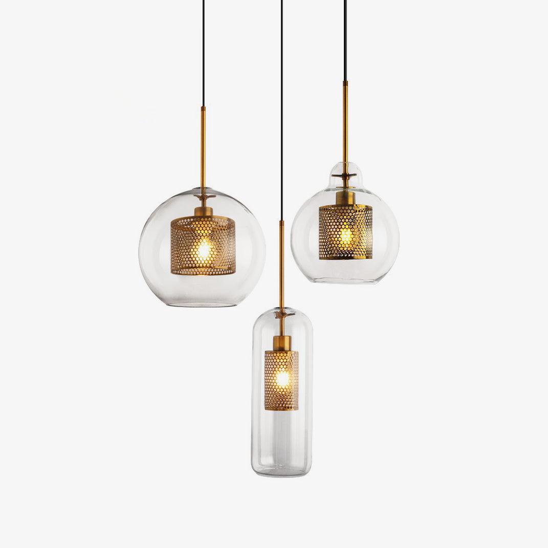 Suspension Nénuphar en verre et métal – faubourg & fils