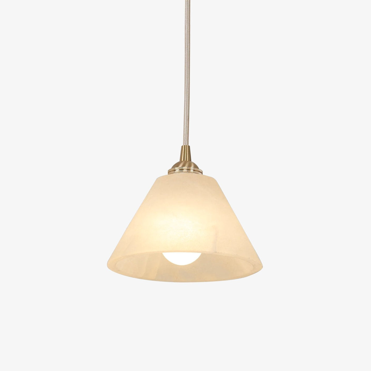 Suspension Pampille en albâtre et laiton – faubourg & fils