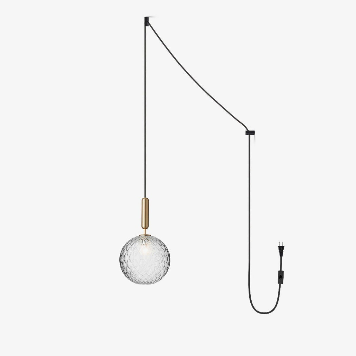 Suspension Parvis en verre et laiton – faubourg & fils