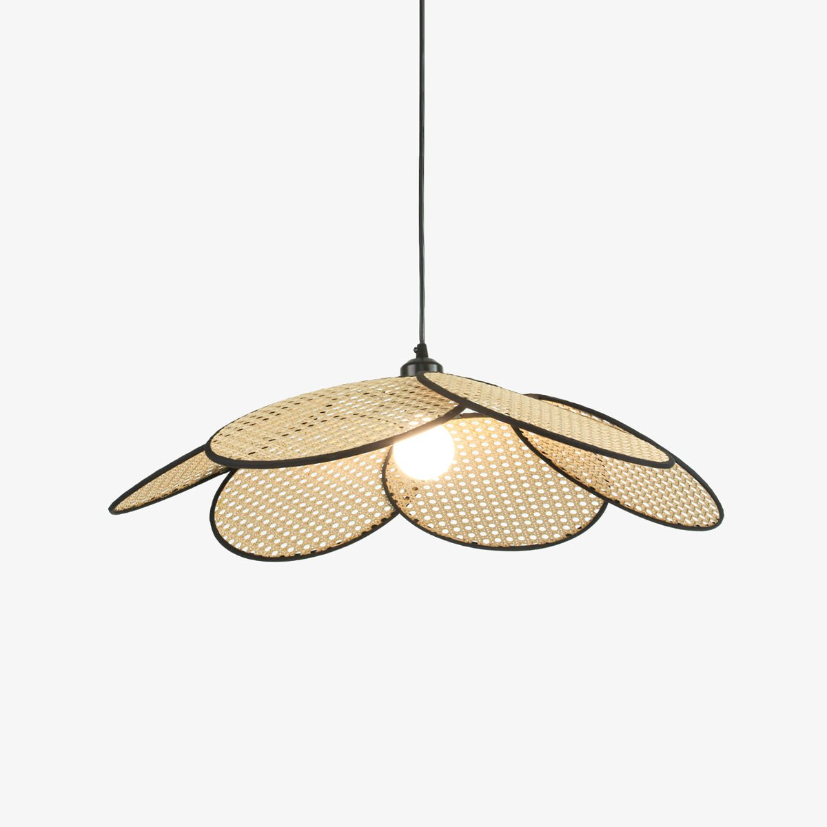 Suspension Solène en rotin et tissu – faubourg & fils