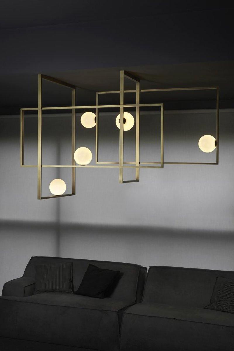 Lustre Aragon en verre et laiton – vue 23