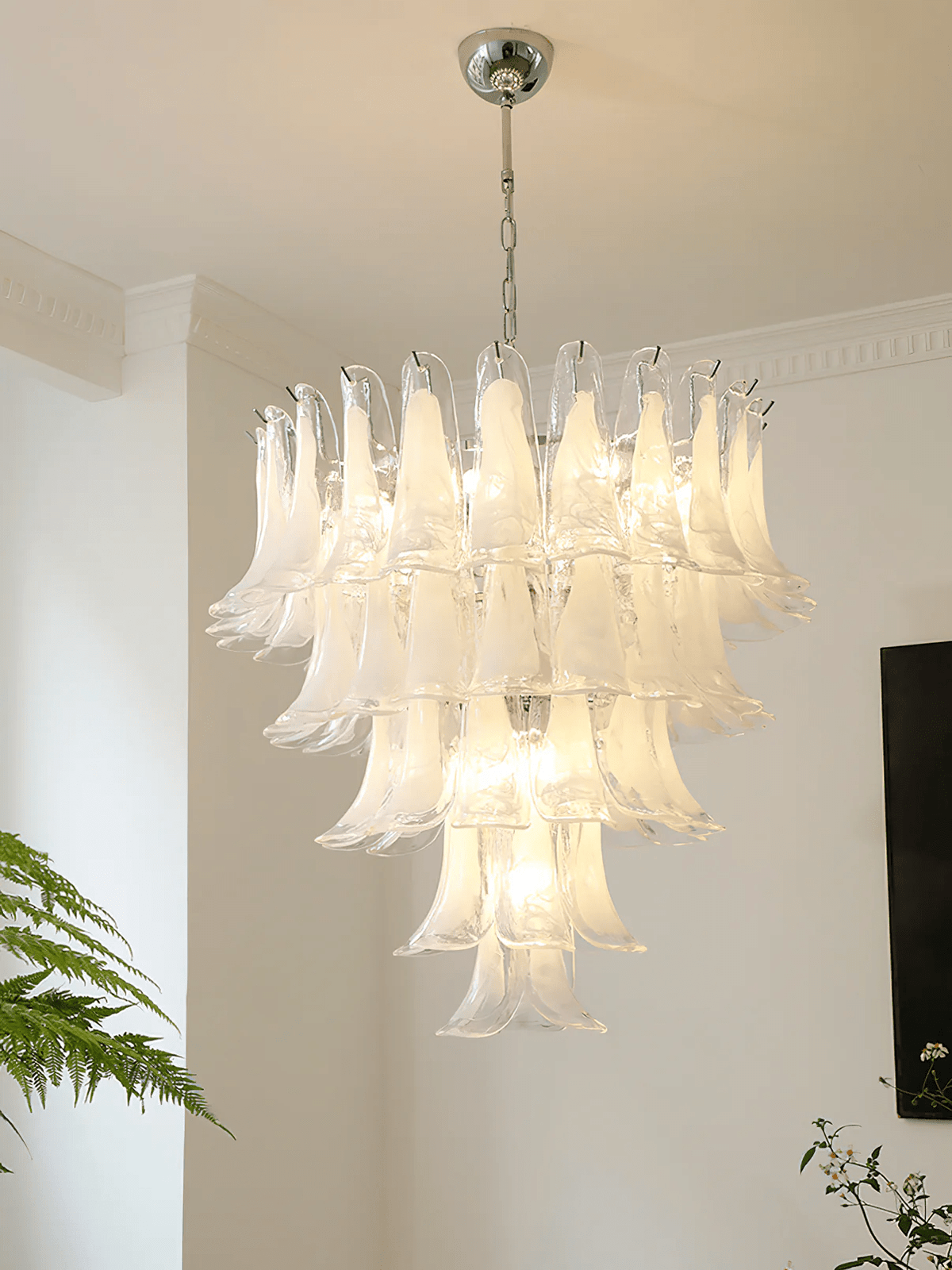Lustre Colombe en verre et métal – vue 32
