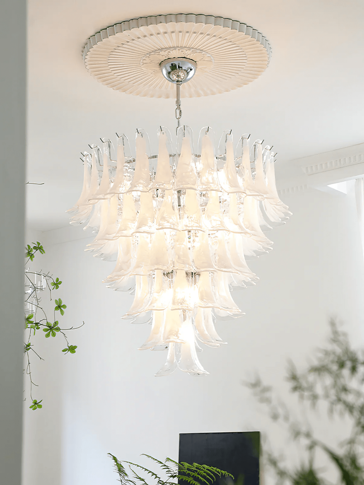 Lustre Colombe en verre et métal – vue 41