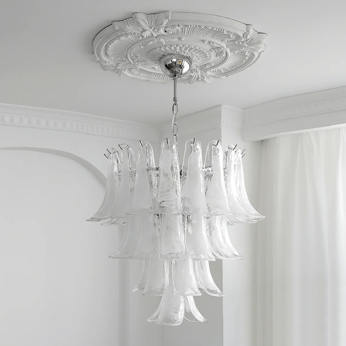 Lustre Colombe en verre et métal – vue 47