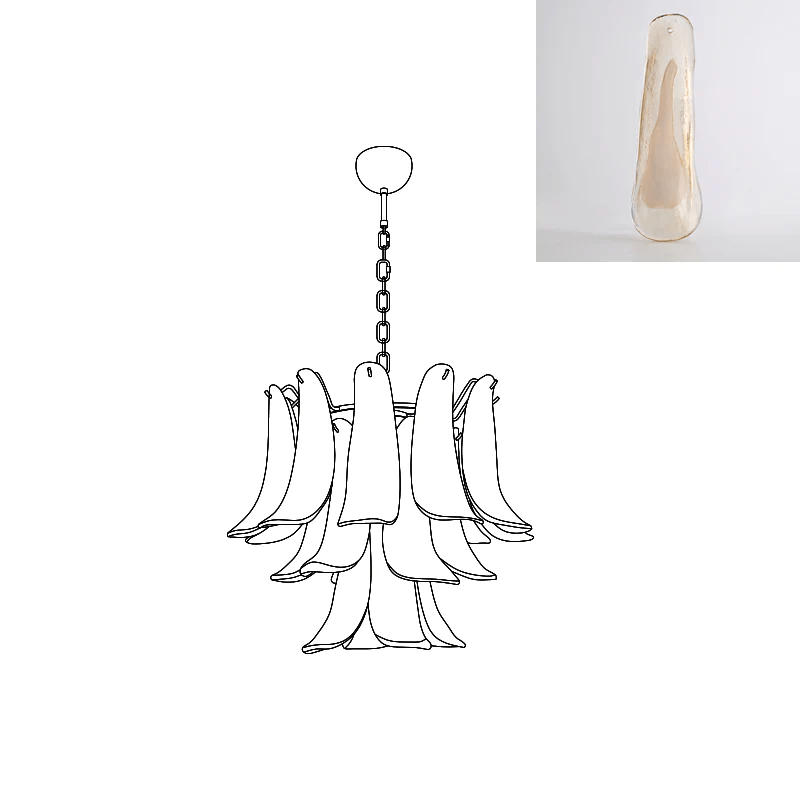 Lustre Colombe en verre et métal – vue 90
