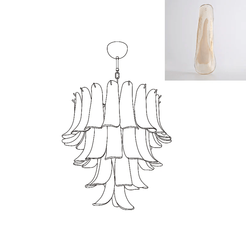 Lustre Colombe en verre et métal – vue 119