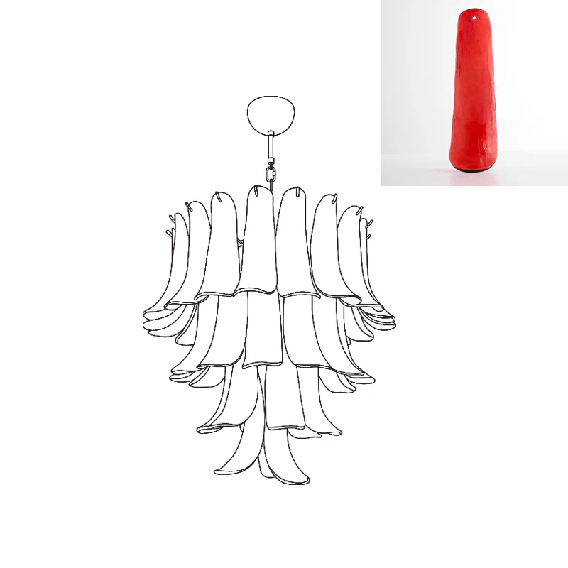 Lustre Colombe en verre et métal – vue 182