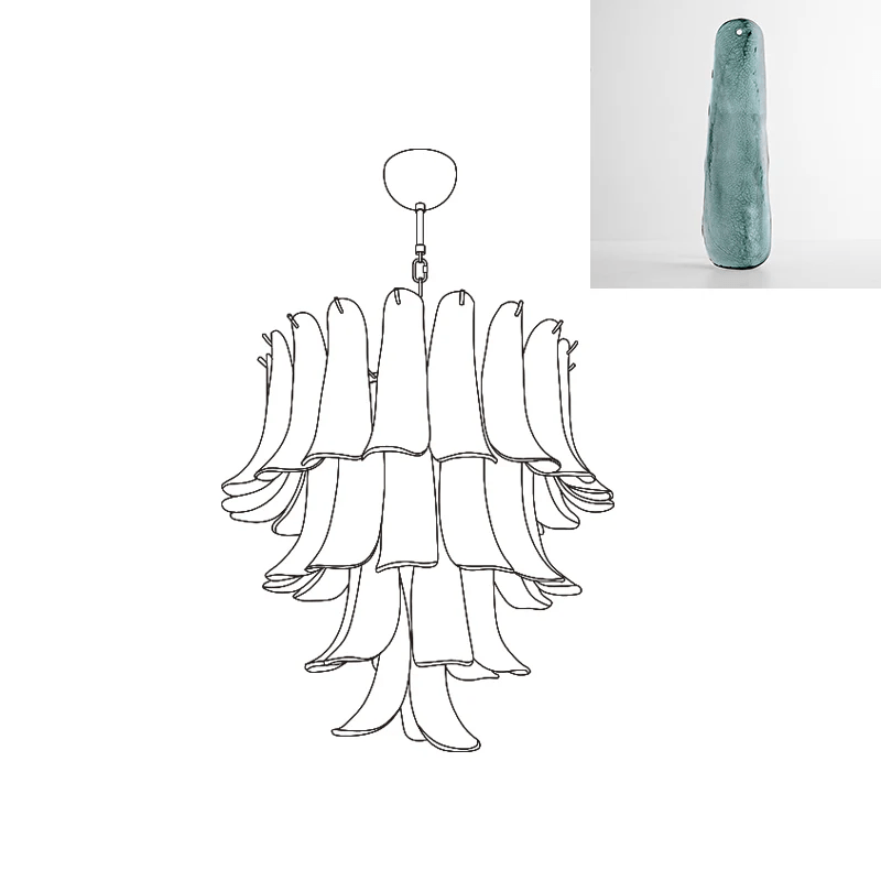 Lustre Colombe en verre et métal – vue 129