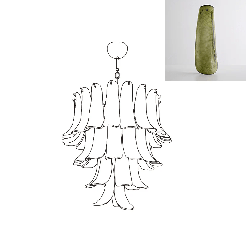 Lustre Colombe en verre et métal – vue 184