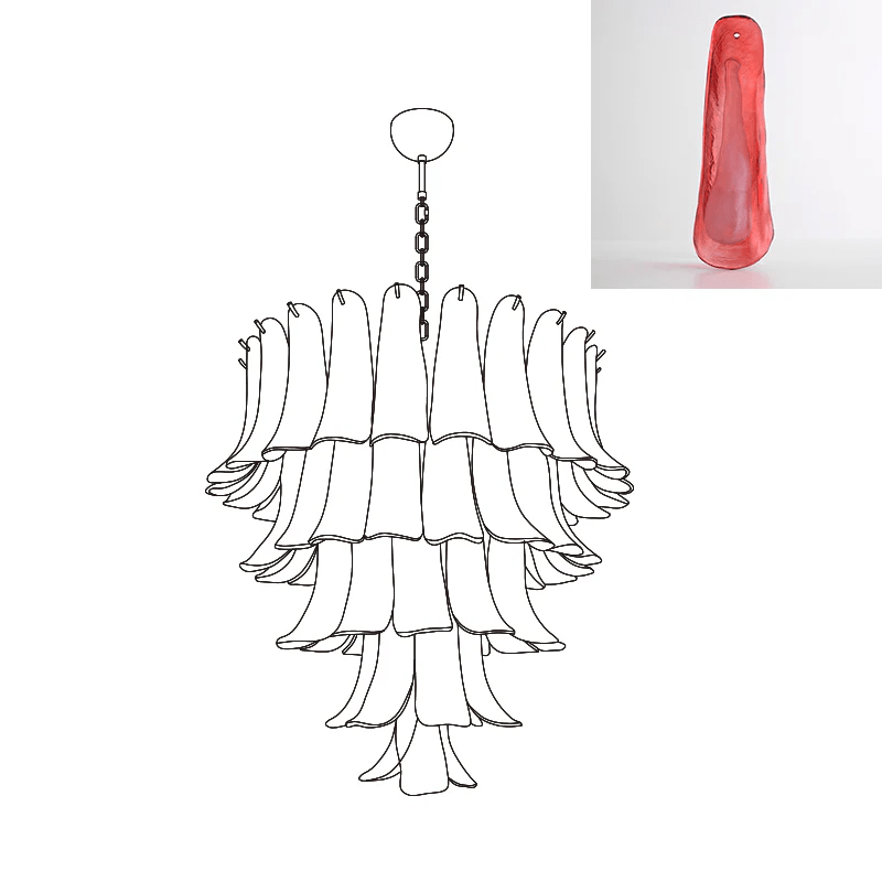 Lustre Colombe en verre et métal – vue 134