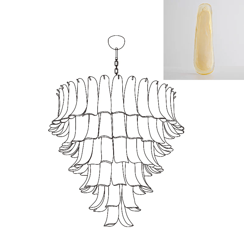 Lustre Colombe en verre et métal – vue 140