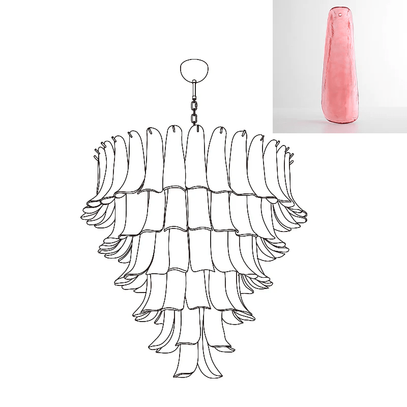 Lustre Colombe en verre et métal – vue 142
