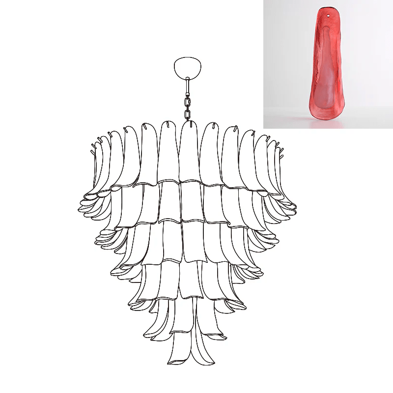 Lustre Colombe en verre et métal – vue 143