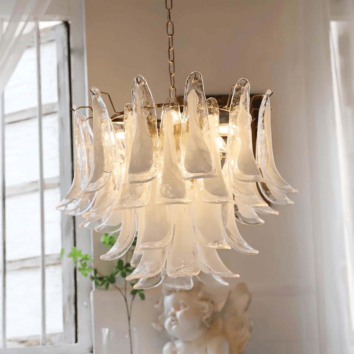 Lustre Colombe en verre et métal – vue 92