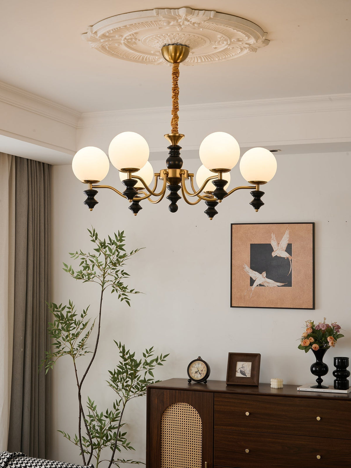 Lustre Noémie en bois et verre – vue 17