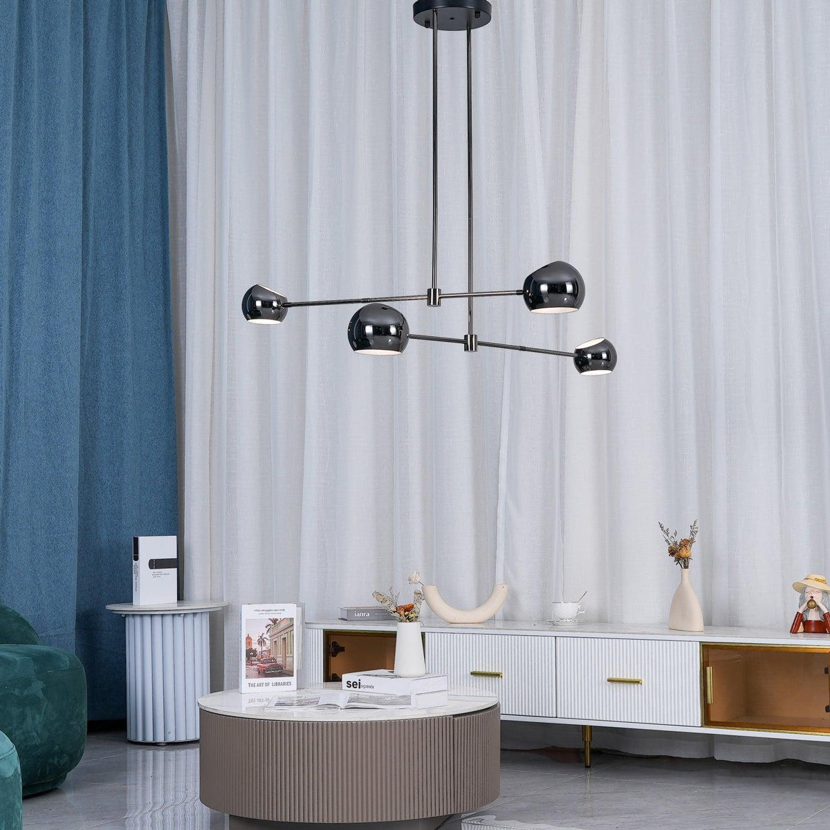 Lustre Coriandre en verre et métal – vue 17